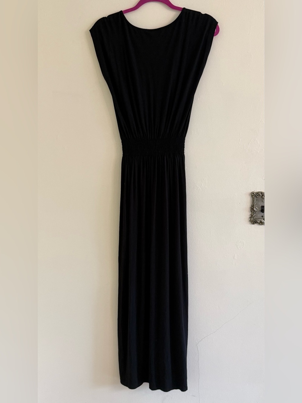 Ann Taylor Black V-Neck Smocked-Waist Maxi - Picture 6 of 8